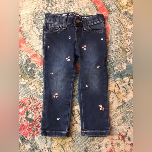 Cat & Jack Other - Embroidered Floral Toddler Denim Jeans